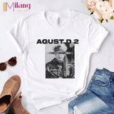 Women  Agust D Black T-shirts Female Short Sleeve Tees 2020 Summer Brand Vogue Choose Clothing Girl Tops