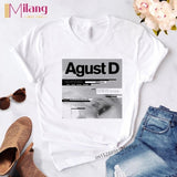 Women  Agust D Black T-shirts Female Short Sleeve Tees 2020 Summer Brand Vogue Choose Clothing Girl Tops