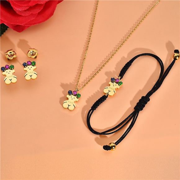 NEW TOUSES bear Jewelry Fashion Hot pendientes Alloy Letter Bracelet Chain Charm Bracelet Female Personality joyas anillo