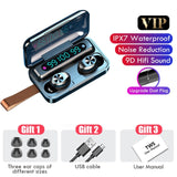 5.0 TWS Wireless Bluetooth Earphones Headphones With Microphone 9D HiFi Earbuds Waterproof Sport Headsets 2200mAh Charging Box