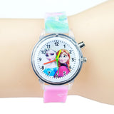Princess Elsa Children Watches Kids Spiderman Colorful Light Source Boys Watch Girls Party Gift Clock Wrist Relogio Feminino