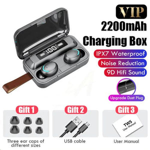 TWS Bluetooth 5.0 Earphones 2200mAh Charging Box Wireless Headphone 9D Stereo Sports Waterproof Earbuds Headsets With Microphone