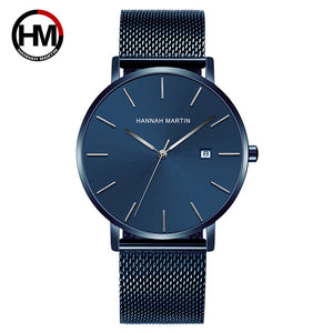 Hannah Martin top Brand Japan Quartz Movement Waterproof Wristwatches Fashion business Luxury Ultra Thin date male Watches relog