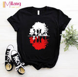 Women aesthetics Black T-shirts Red Lips Love Female Short Sleeve Tees Girl Tops 2020 Summer Brand Spacex Clothing Drop shipping