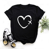 Women aesthetics Black T-shirts Red Lips Love Female Short Sleeve Tees Girl Tops 2020 Summer Brand Spacex Clothing Drop shipping