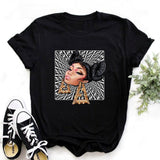 Women aesthetics Black T-shirts Red Lips Love Female Short Sleeve Tees Girl Tops 2020 Summer Brand Spacex Clothing Drop shipping