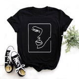 Women aesthetics Black T-shirts Red Lips Love Female Short Sleeve Tees Girl Tops 2020 Summer Brand Spacex Clothing Drop shipping