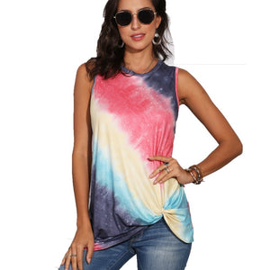 Gradient Hot Sale 2020 Women T Shirt Sleeveless Top Tee Women Clothes Summer Kink Tops Female Casual Tees O-Neck tshirt New Top