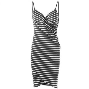 European and American Women's Hot Striped Strap Large Size Beach One-Piece Dress Summer 2020